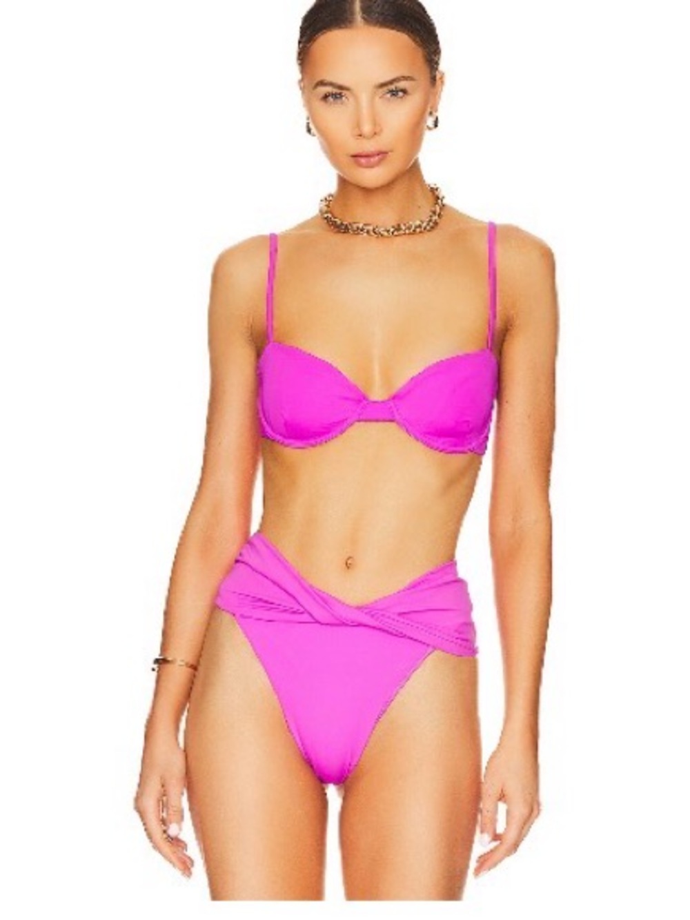 Agua Bendita - Lily Bikini Top and Bottom in Fuchsia